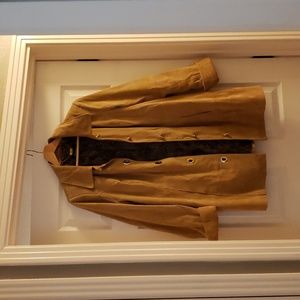 Suede turnlock key button jacket